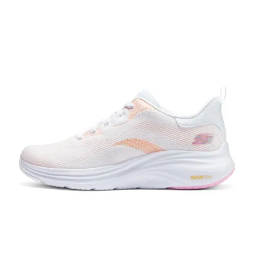 Skechers Vapor Foam Mesh Cushioning Low top Running Shoes Women's White Orange