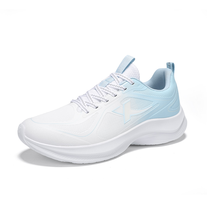 XTEP Cushioning, Wear Resistant Low top Casual Running Shoes Men’s Classic White Ripple Blue