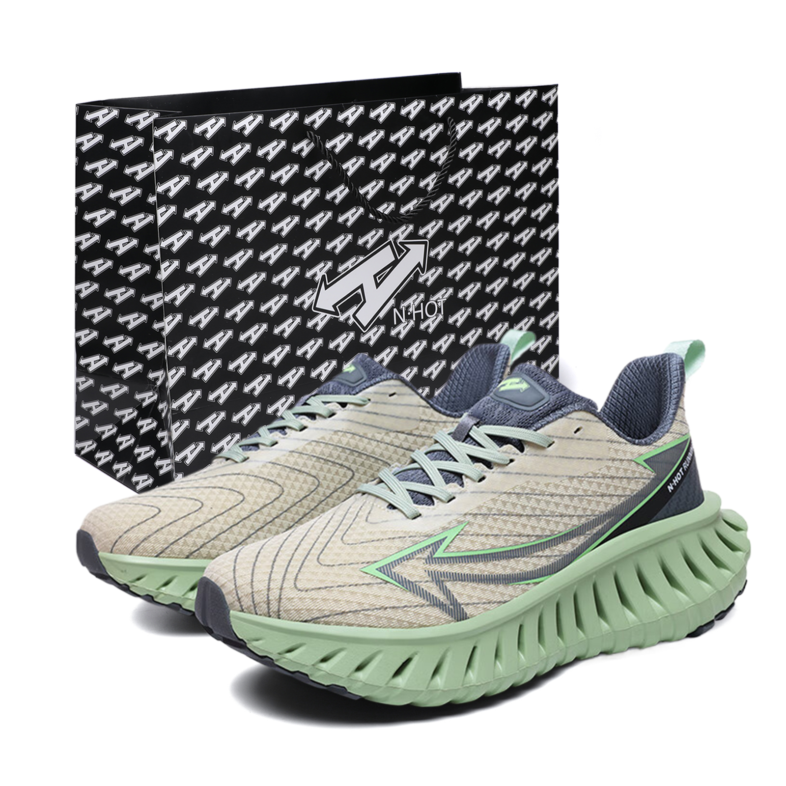 N·HOT Impact Resistant Lightweight Height Increasing Low top Casual Running Shoes Unisex
