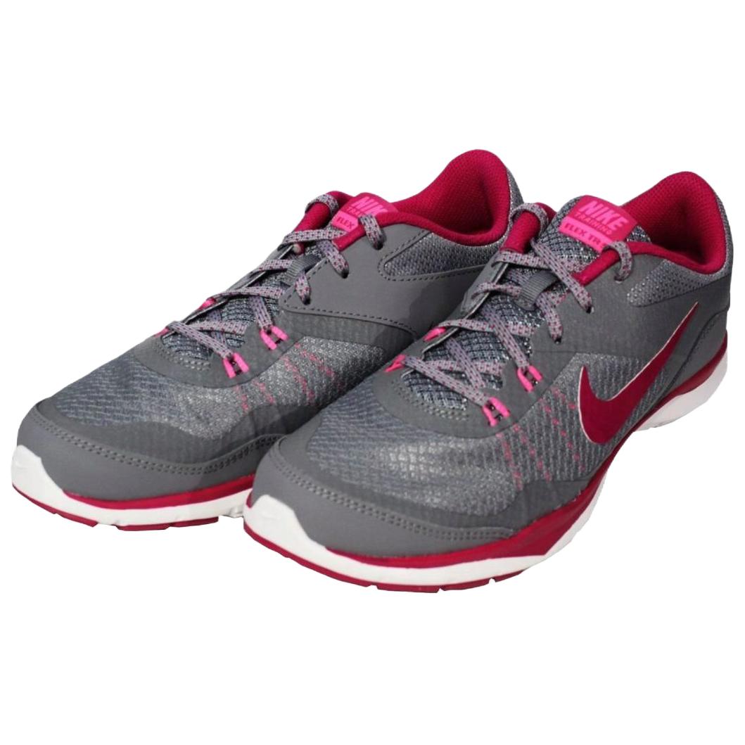 Nike Flex Trainer 5 Fabric Slip Resistant Abrasion Resistant Low top Running Shoes Women’s Gray Red