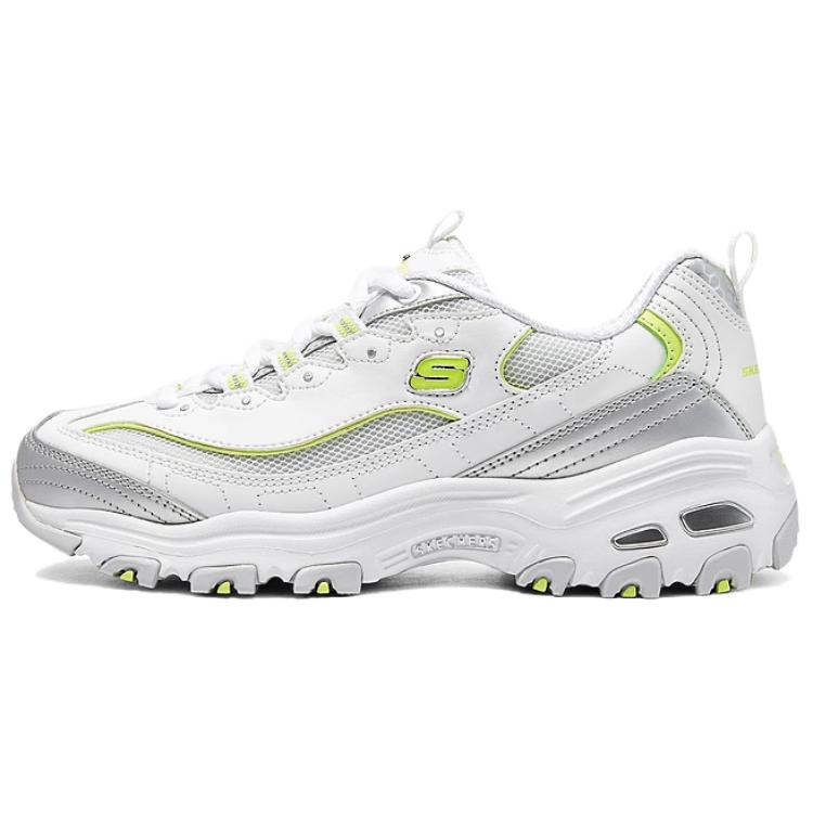 Skechers DLITES Breathable Low top Chunky Sneakers Women's White Silver