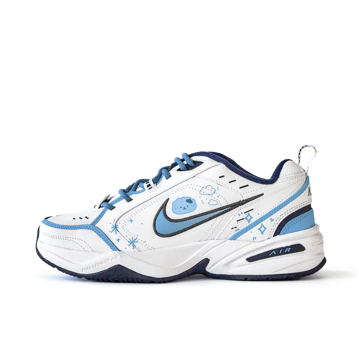 Nike Air Monarch 4 Potato Ball Slip Resistant Abrasion Resistant Low top Chunky Sneakers Unisex White