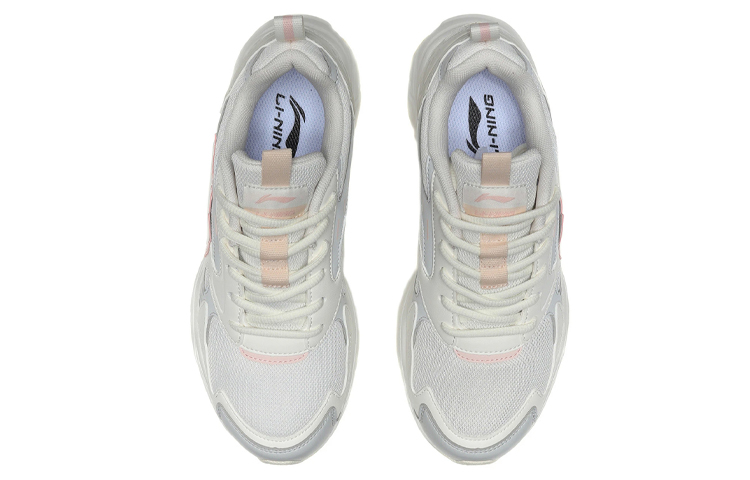 Li Ning Cushioning Slip Resistant Abrasion Resistant Low top Running Shoes Women’s Mist White