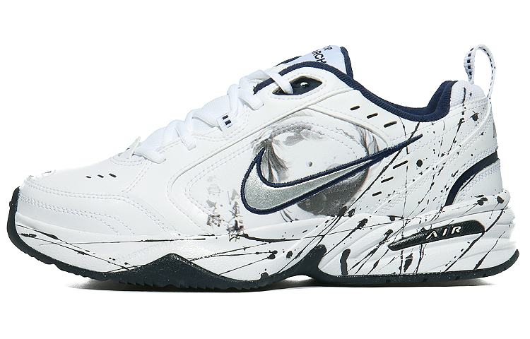 Nike Air Monarch 4 Textile, Leather Cushioning Low top Chunky Sneakers Unisex Blue White