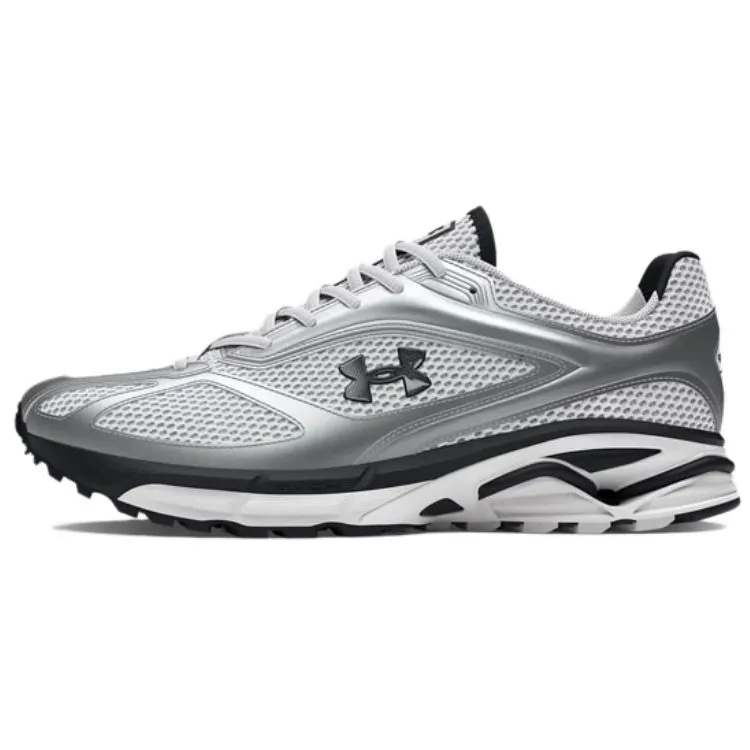 Under Armour Apparition Fashion Trend Leather Low top Casual Running Shoes Unisex Silver