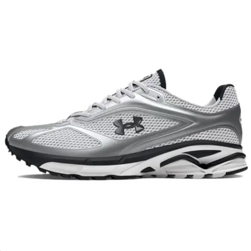 Under Armour Apparition Fashion Trend Leather Low top Casual Running Shoes Unisex Silver