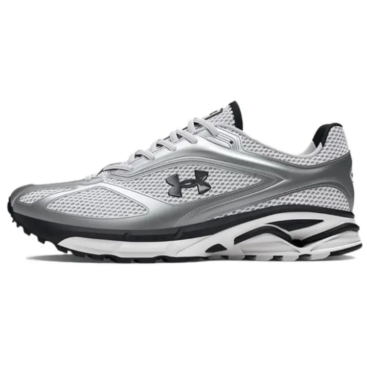 Under Armour Apparition Fashion Trend Leather Low top Casual Running Shoes Unisex Silver