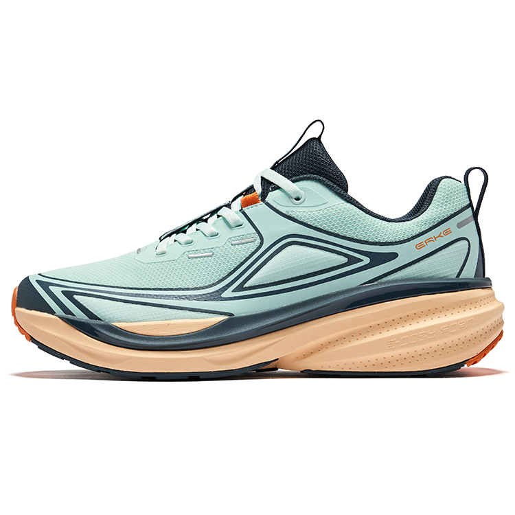 Erke Slip Resistant And Breathable Support Low top Running Shoes Men’s Bubble Green Copper Cyan