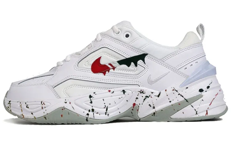 Nike M2K Tekno White Fabric Abrasion Resistant Breathable Abrasion Resistant Breathable Low top Chunky Sneakers Unisex