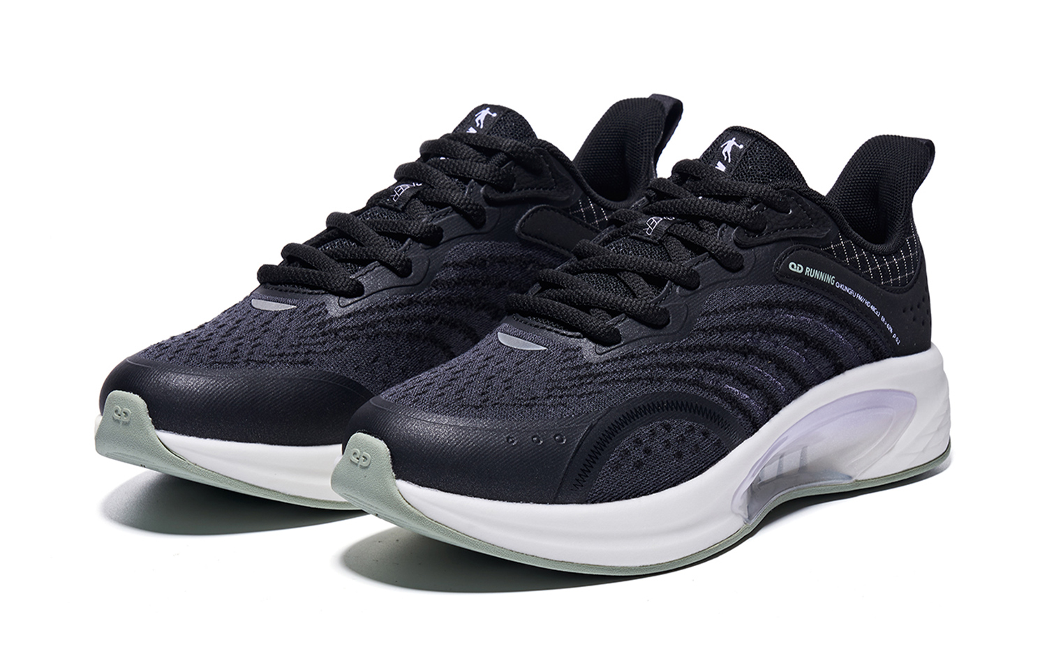 QIAODAN Fiery Feather Mesh Cushioning, Wear Resistant Low top Running Shoes Women’s Black Green