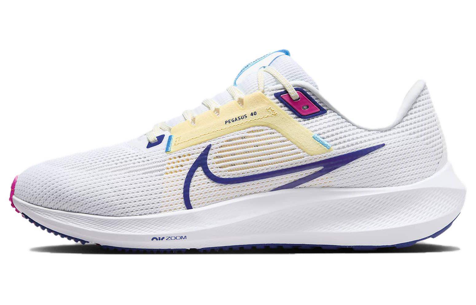 Nike Air Zoom Pegasus 40 Comfortable, wear-resistant, breathable and balanced low-top casual training running shoes for men, white and blue