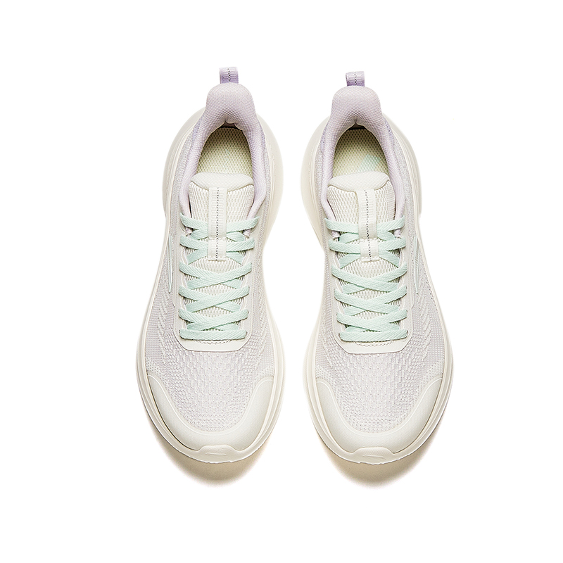 Anta Cushioning Abrasion Resistant Breathable Lightweight Low top Casual Running Shoes Women’s White Purple