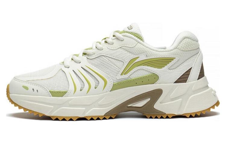 Li Ning Gathering Light Abrasion Resistant Breathable Low top Running Shoes Women’s White Green