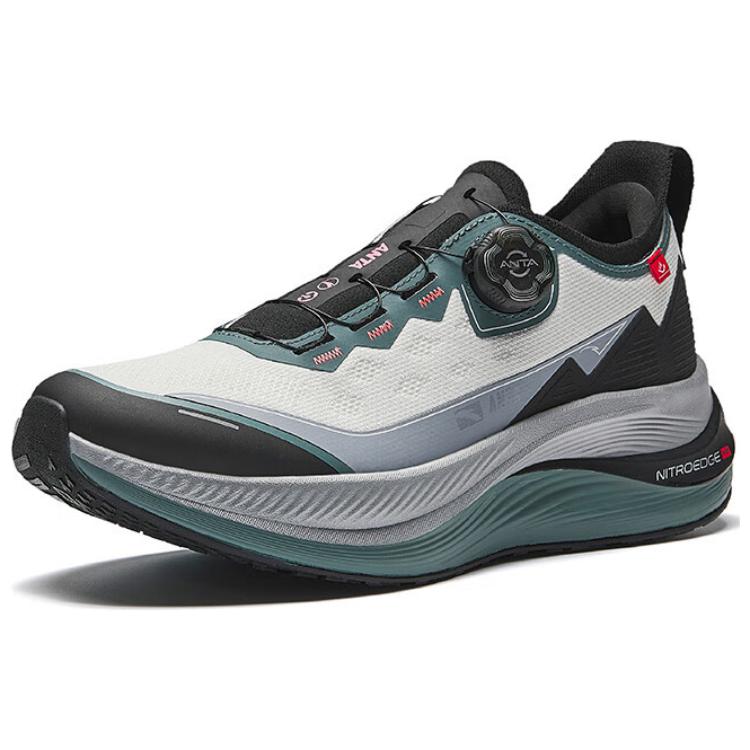 Anta Absolute Isolation Slip Resistant Rebound Support Low top Sprint Running Shoes Men’s Gray Green Black