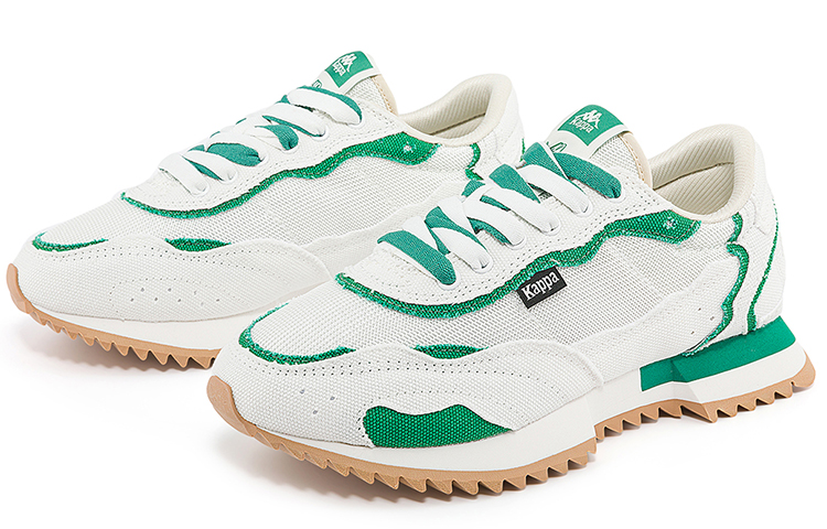 Kappa Slip Resistant Abrasion Resistant Low top Running Shoes Unisex White Green