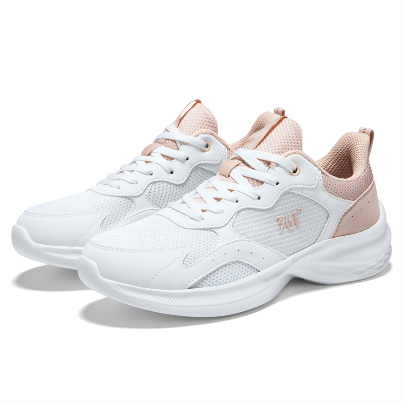 361° Cushioning Breathable Lightweight Low top Sprint Running Shoes Women’s Feather White Fresh Pink