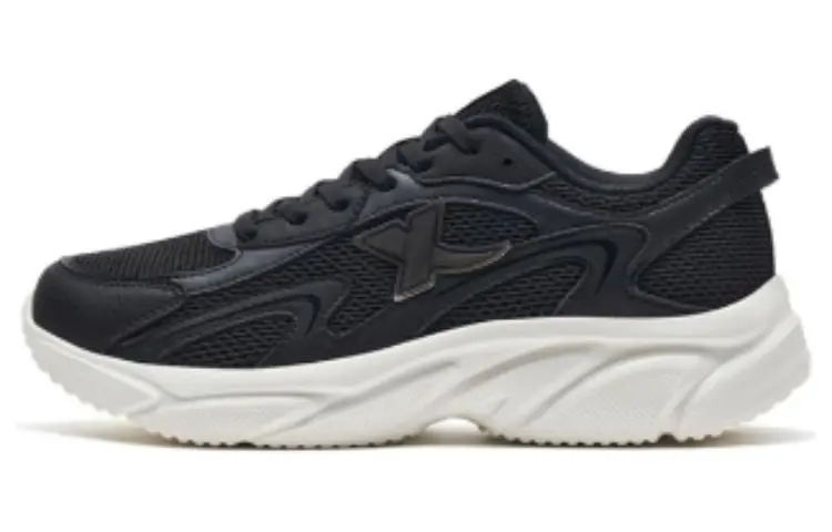 XTEP Feather Cushioning, Wear Resistant Low top Chunky Sneakers Women's Black White
