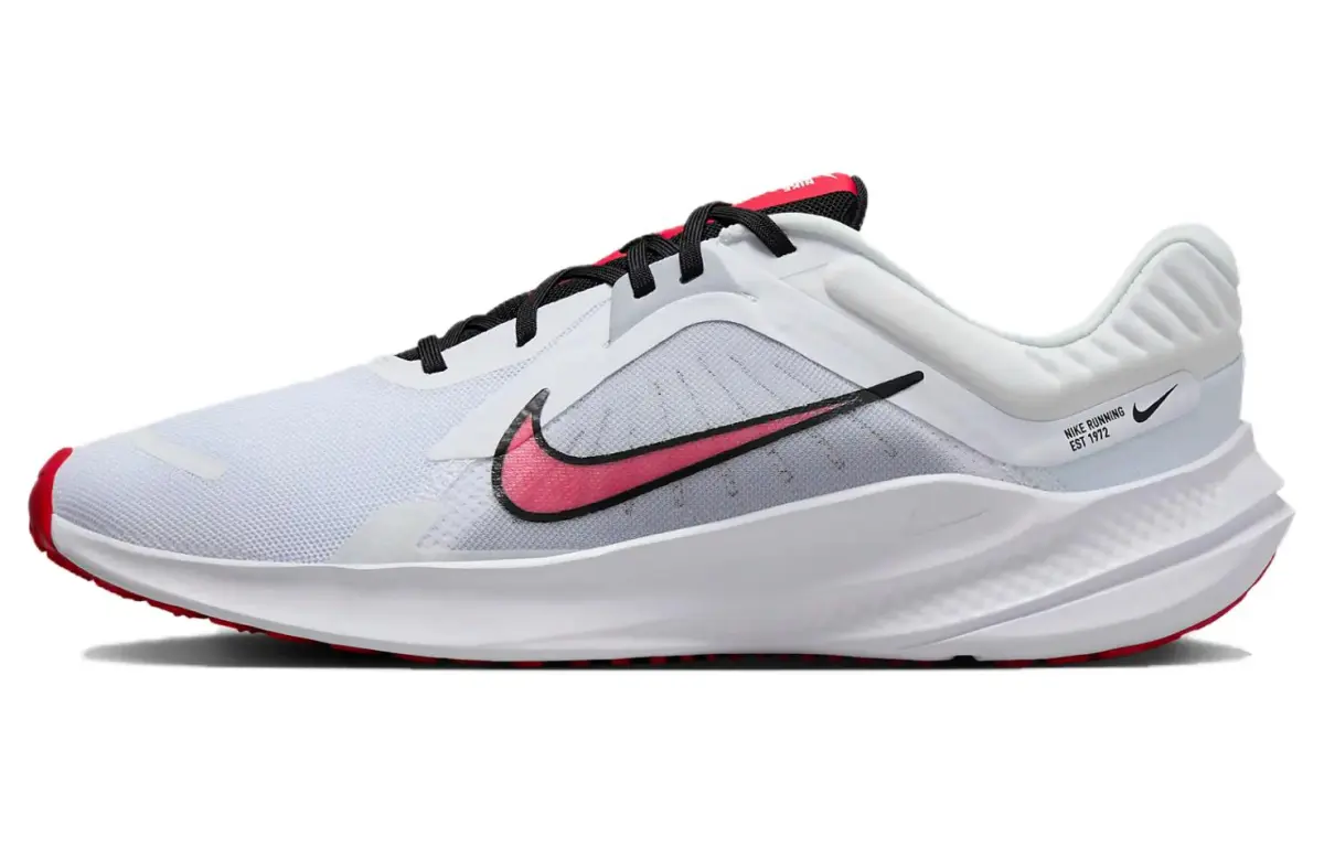 Nike Quest 5 White Light Smoke Grey Black Fire Red