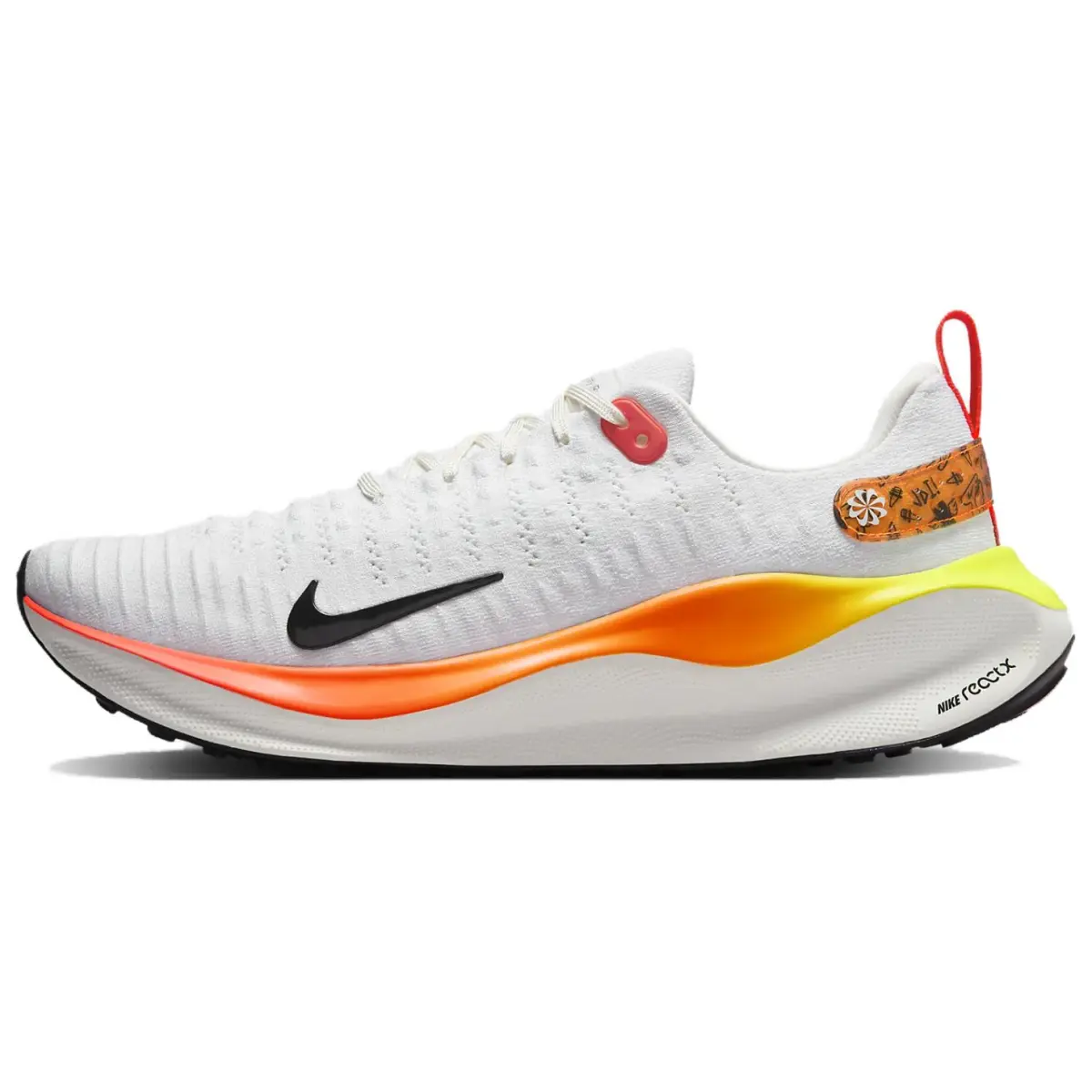 Nike React Infinity Run Flyknit 4 Breathable Low top Casual Running Shoes Men's White Orange Yellow Black