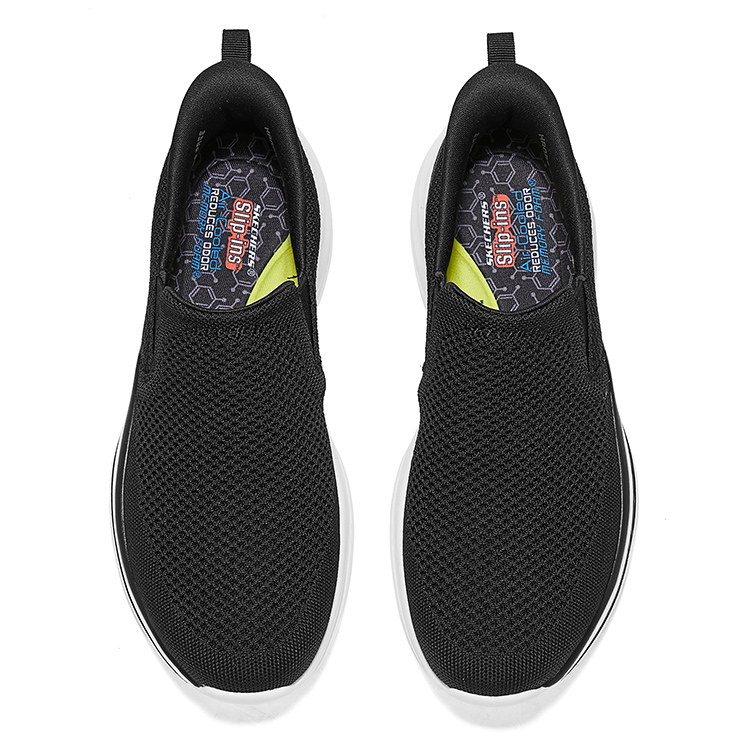 Skechers Slip Ins Abrasion Resistant, Breathable, Lightweight Low top Casual Shoes Men’s Black White