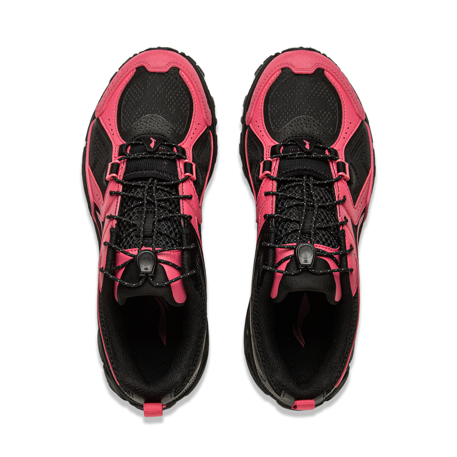Li Ning Fuyao 2.0 Trail V2 Fabric Slip Resistant Abrasion Resistant Low top Sprint Running Shoes Women’s Black Pink