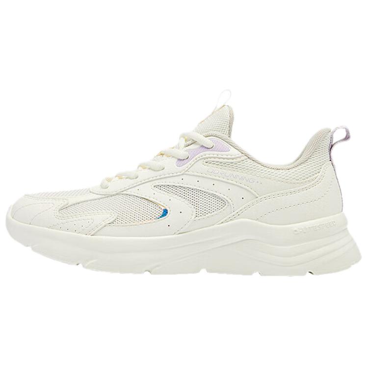 QIAODAN Cushioning Abrasion Resistant Cushioning, Wear Resistant Low top Running Shoes Women’s White Purple