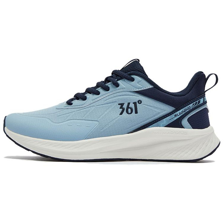 361° Mesh, Synthetic Leather Cushioning Slip Resistant Rebound Low top Casual Sprint Running Shoes Men’s Blue