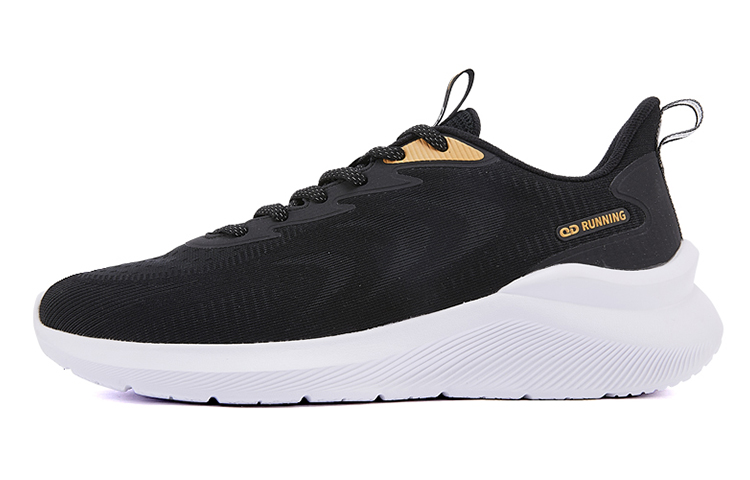 QIAODAN Breaking Wind Breathable, Slip Resistant, And Abrasion Resistant Low top Running Shoes Men’s Black White