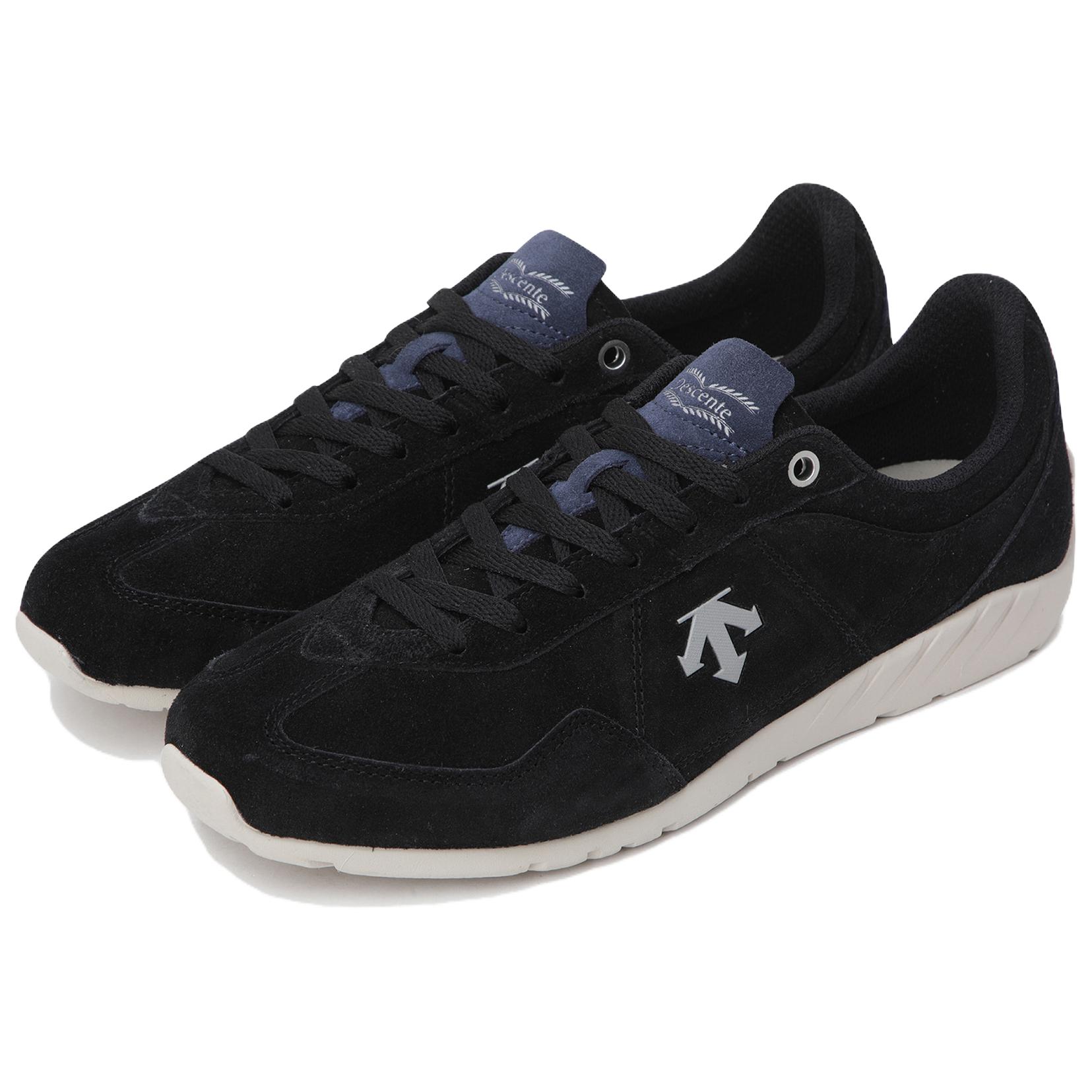 DESCENTE KINETIC Leather Slip Resistant Lightweight Non slip Lightweight Low top Casual Running Shoes Unisex Black