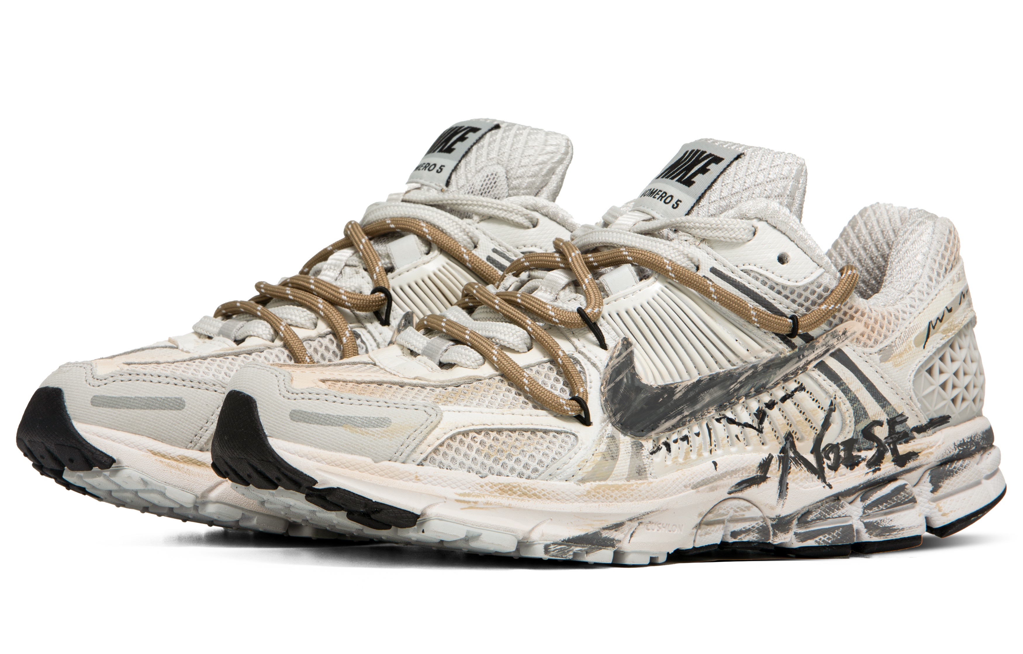 Nike Zoom Vomero 5 Non slip Lightweight Low top Running Shoes Unisex White Brown Gray