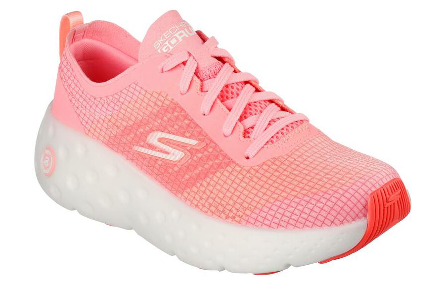 Skechers Max Cushioning Fabric Low top Casual Running Shoes Women’s Pink White