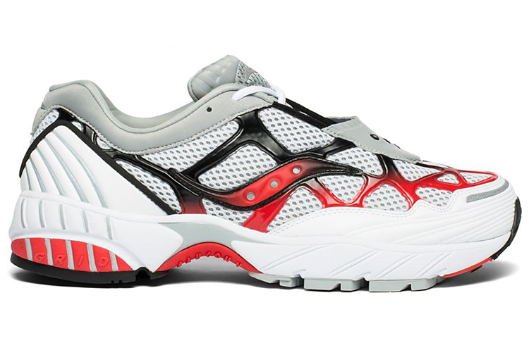 saucony Grid Web White Grey Red
