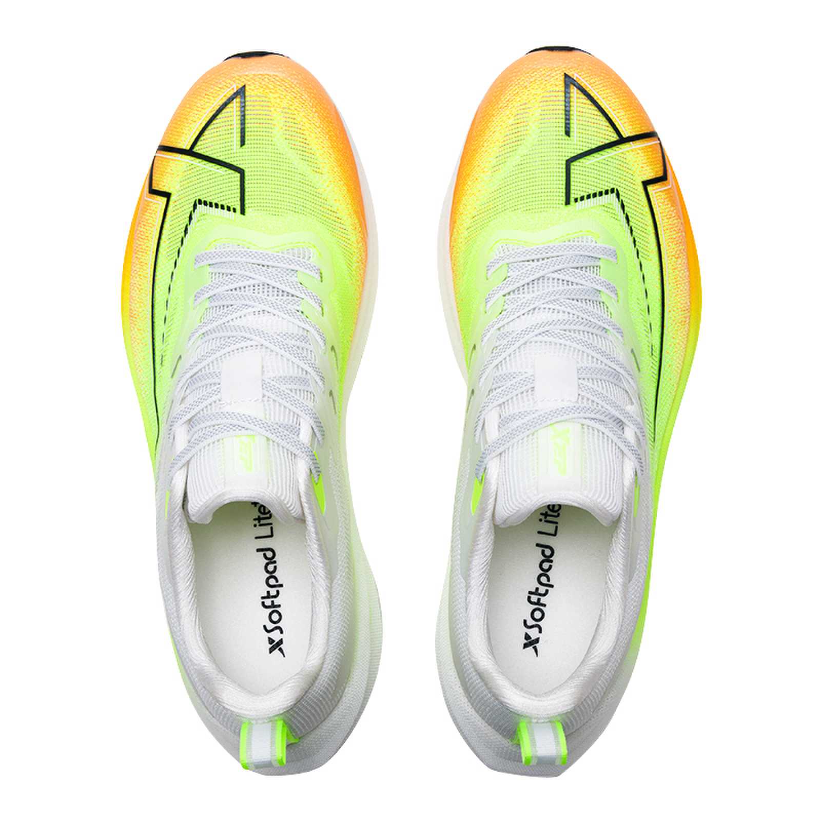 XTEP Cushioning Abrasion Resistant Breathable Low top Training Sprint Running Shoes Men’s Classic White Honey Orange