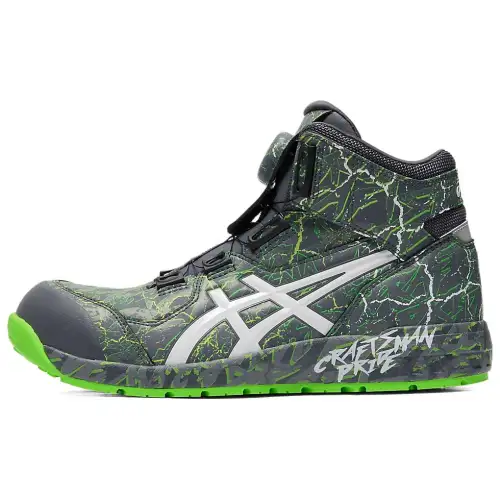 ASICS Winjob Cushioning High top Running Shoes Unisex Gray Green
