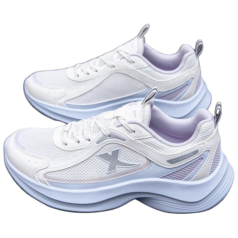 XTEP Abrasion Resistant Breathable Rebound Low top Casual Running Shoes Women’s White Blue Purple
