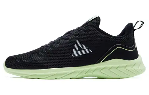 PEAK Qingyi Slip Resistant, Abrasion Resistant, Breathable Low top Running Shoes Men's Black Sprout Green