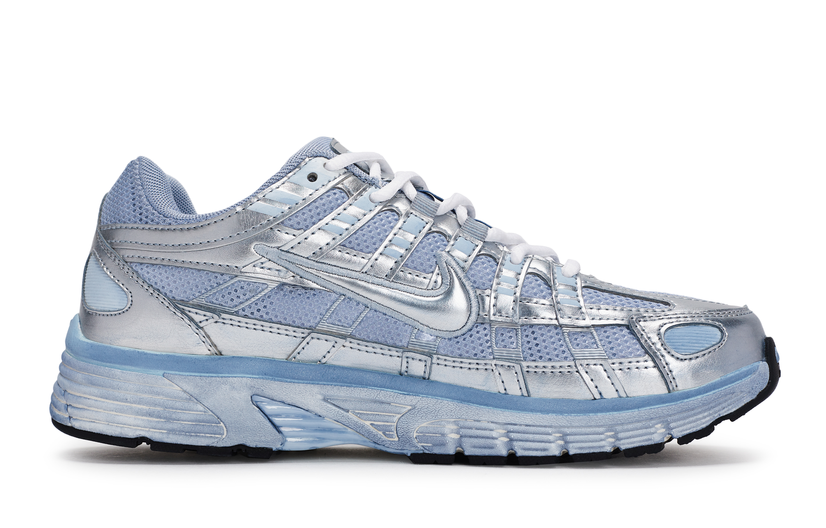 Nike P 6000 Abrasion Resistant Abrasion Resistant Low top Running Shoes Women’s Silver White Blue