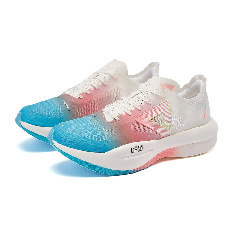 PEAK UP30 2.0 Cushioning Slip Resistant Abrasion Resistant Rebound Low top Marathon Running Shoes Men’s White Red Blue