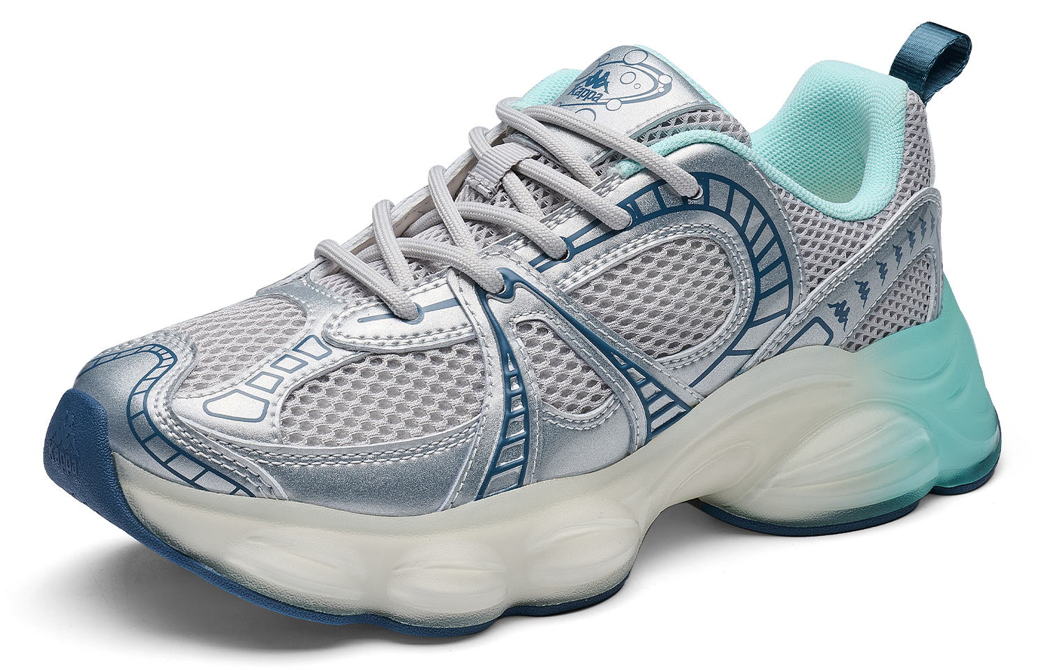 Kappa SERIES Abrasion Resistant Low top Casual Running Shoes Women’s Silver Cool Gray Floating Blue