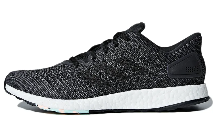 Adidas Pure Boost Fabric Breathable Coverage Breathable Coverage Low top Marathon Running Shoes Women's Carbon Black