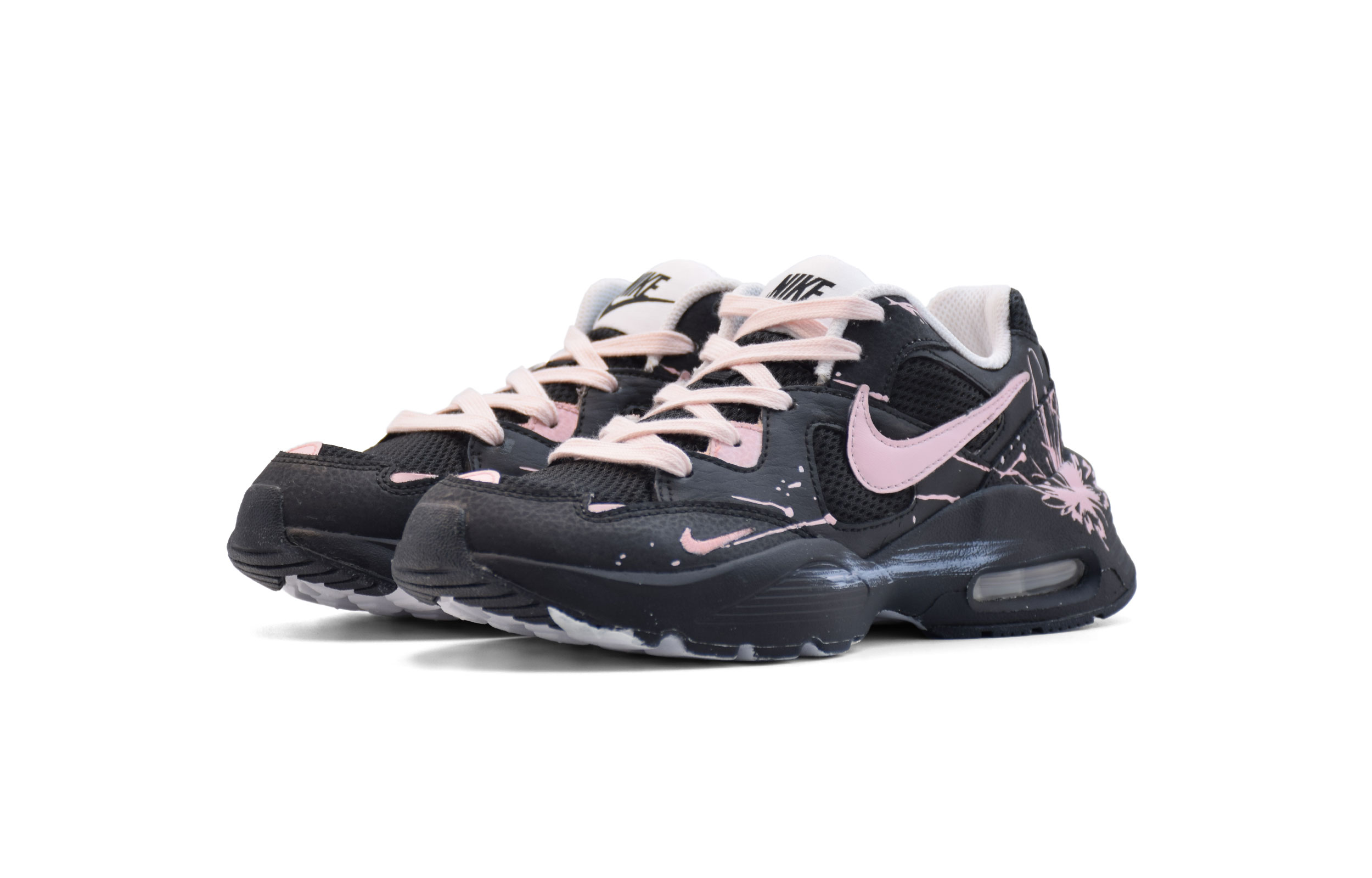 Nike Air Max Fusion Slip Resistant Low top Running Shoes Women’s Black Pink