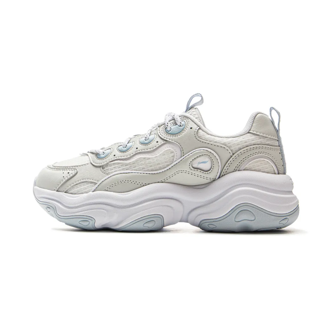 Li Ning Honey Cushioning Slip Resistant Abrasion Resistant Height Increasing Low top Chunky Sneakers Women's