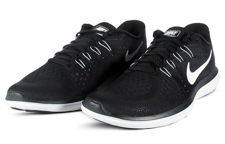Женские кроссовки Nike Flex 2017 RN BLACK ANTHRACITE (черно-белые) — фото 3