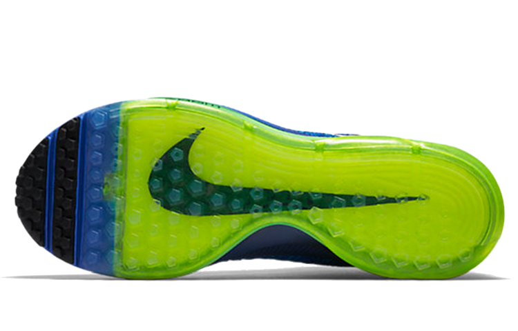 Мужские кроссовки Nike All Out Flyknit Air Zoom (черно-сине-зеленые) — Чёрный / синий / зелёный — фото 6
