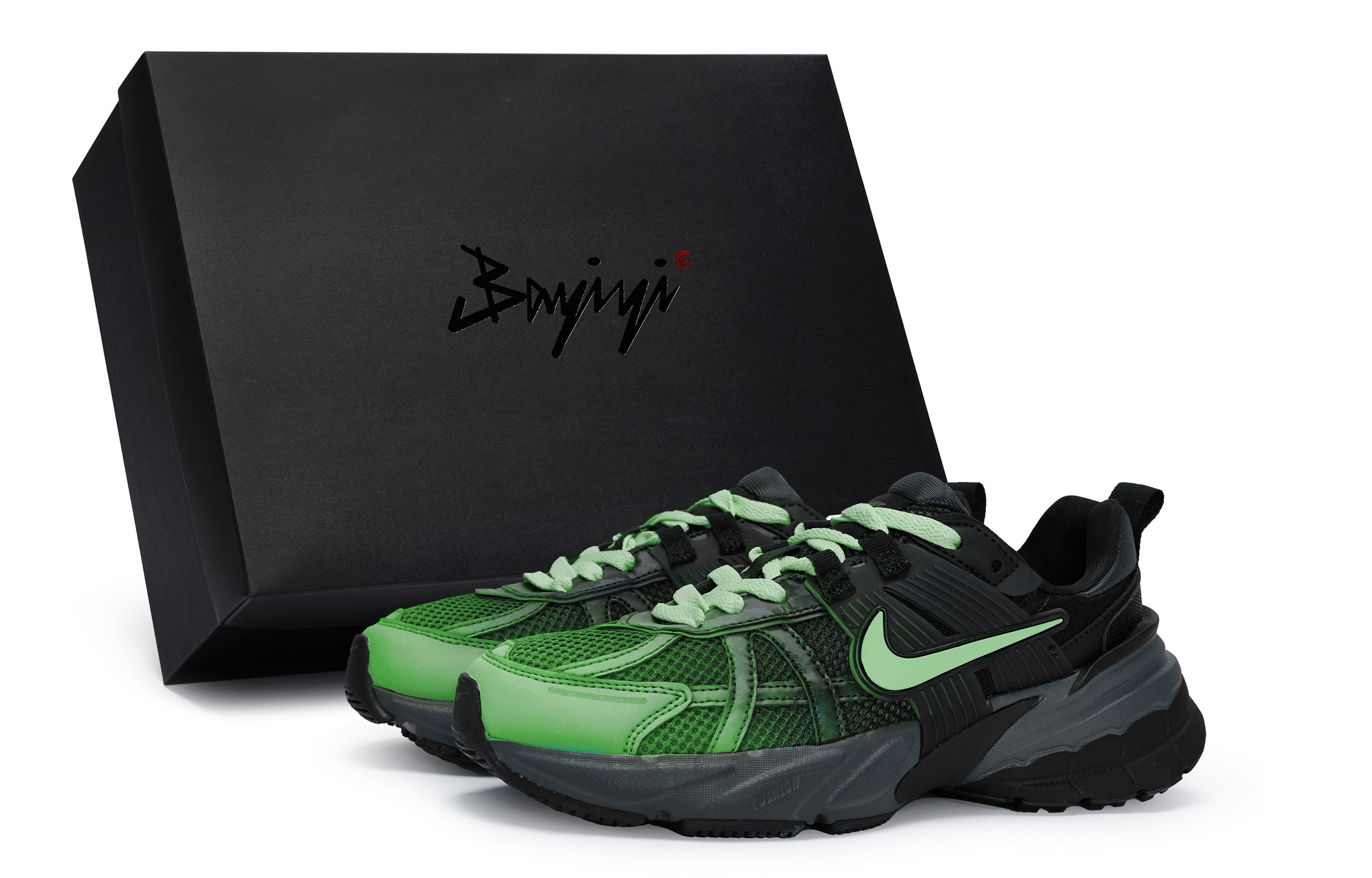 Nike V2K Run Abrasion Resistant Abrasion Resistant Low top Casual Running Shoes Women's Black Green