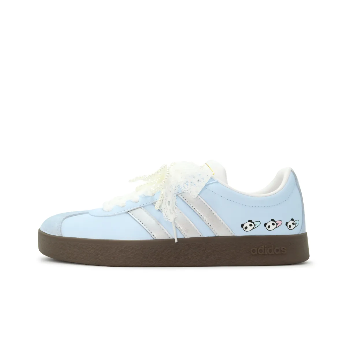 Adidas Vl Court Slip Resistant Low top Skateboard Shoes Unisex Light Blue