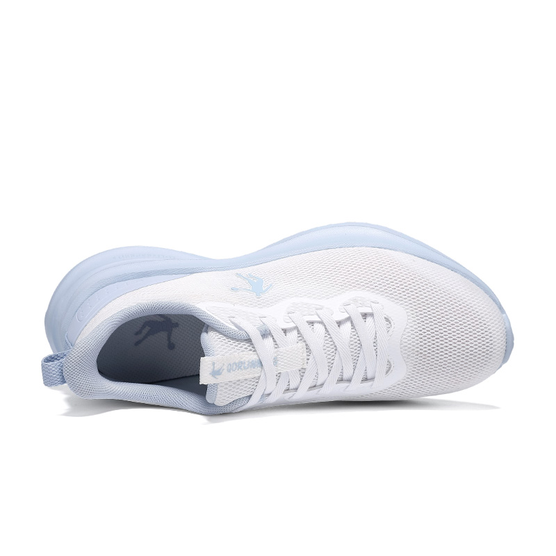 QIAODAN Cushioning Abrasion Resistant Breathable Low top Casual Running Shoes Women’s Jordan White Rain Blue