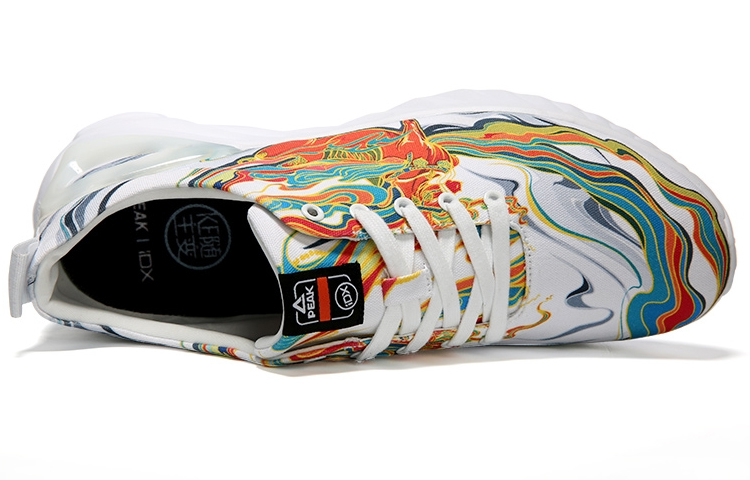 PEAK Fabric Cushioning Slip Resistant Abrasion Resistant Low top Running Shoes Men’s White Orange