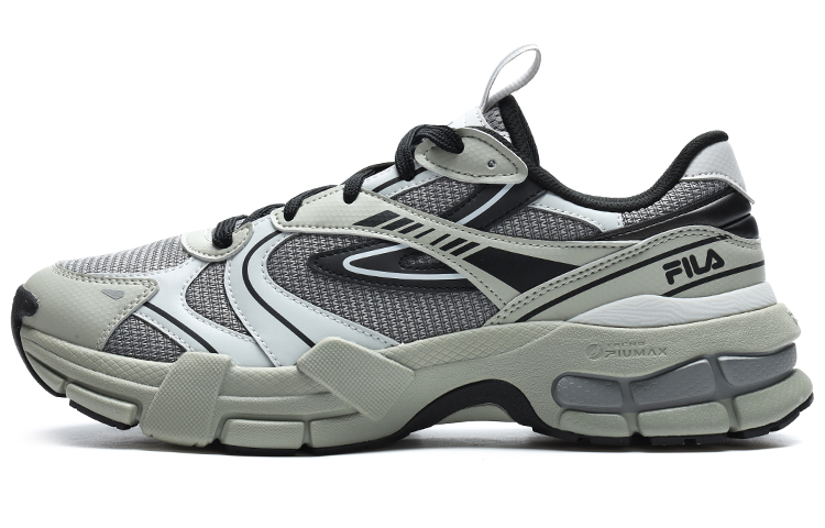 FILA DECODER Retro Sports Textile, Synthetic Leather Low top Casual Running Shoes Men's Gray Black