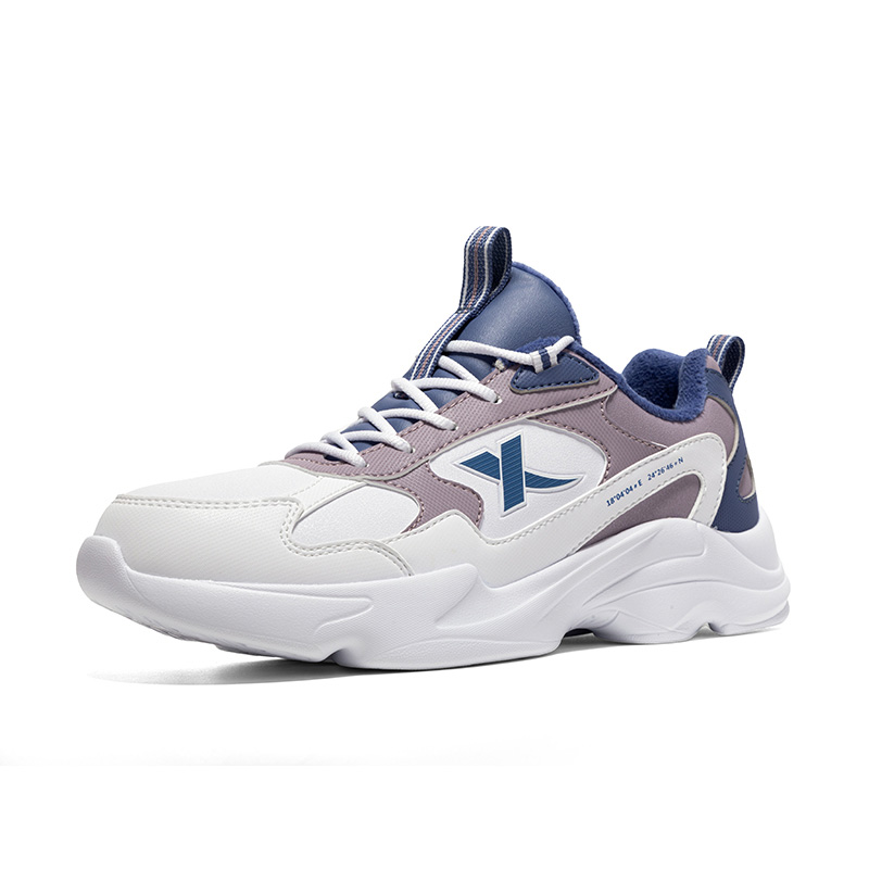 XTEP Waterproof Coverage Thermal Low top Casual Running Shoes Women’s White Purple Blue